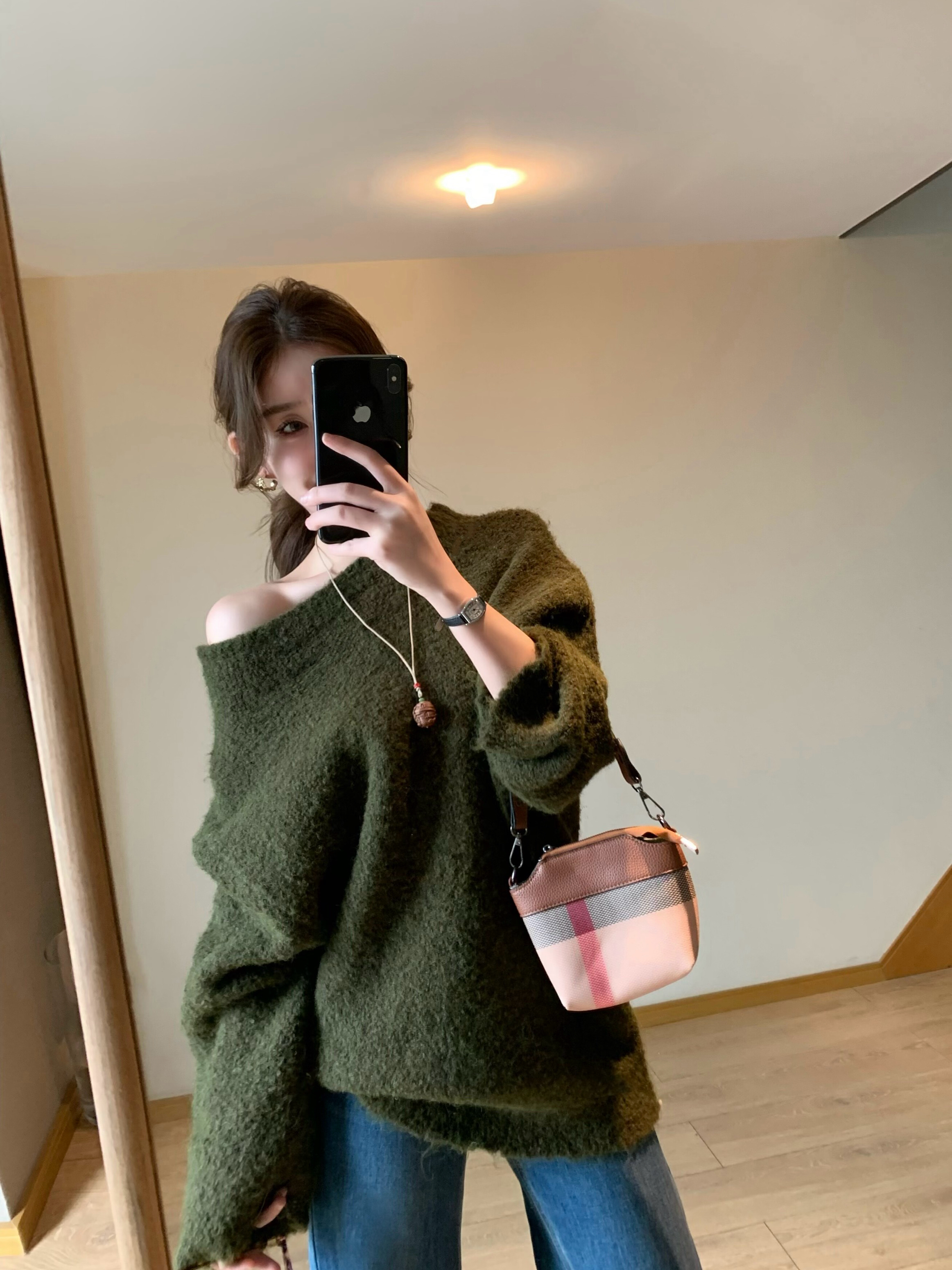 望野集WIdset新款时尚洋气百搭慵懒风仿貂毛毛衣（三种穿法）10311#