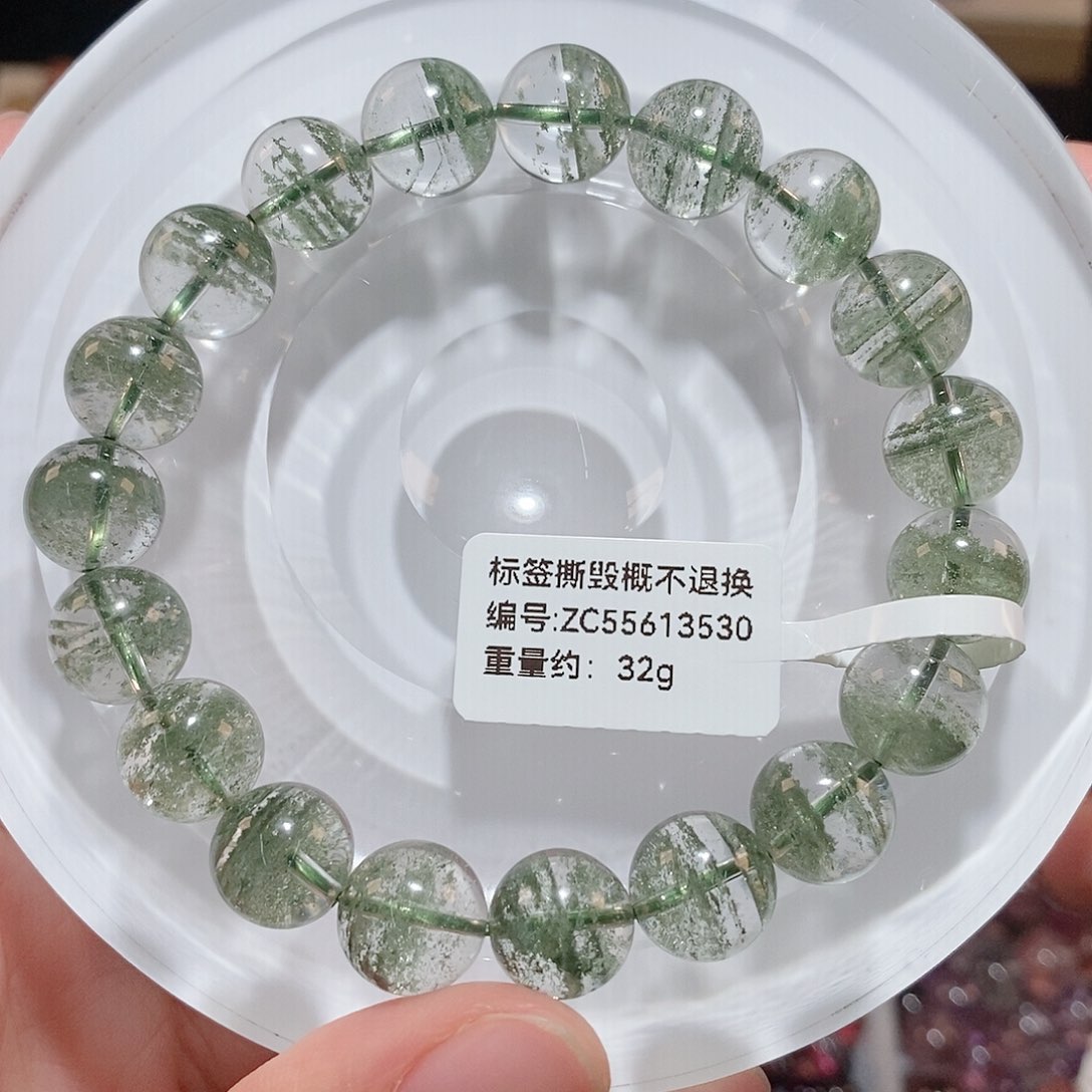水晶手链未镶嵌F千层绿幽灵10.5