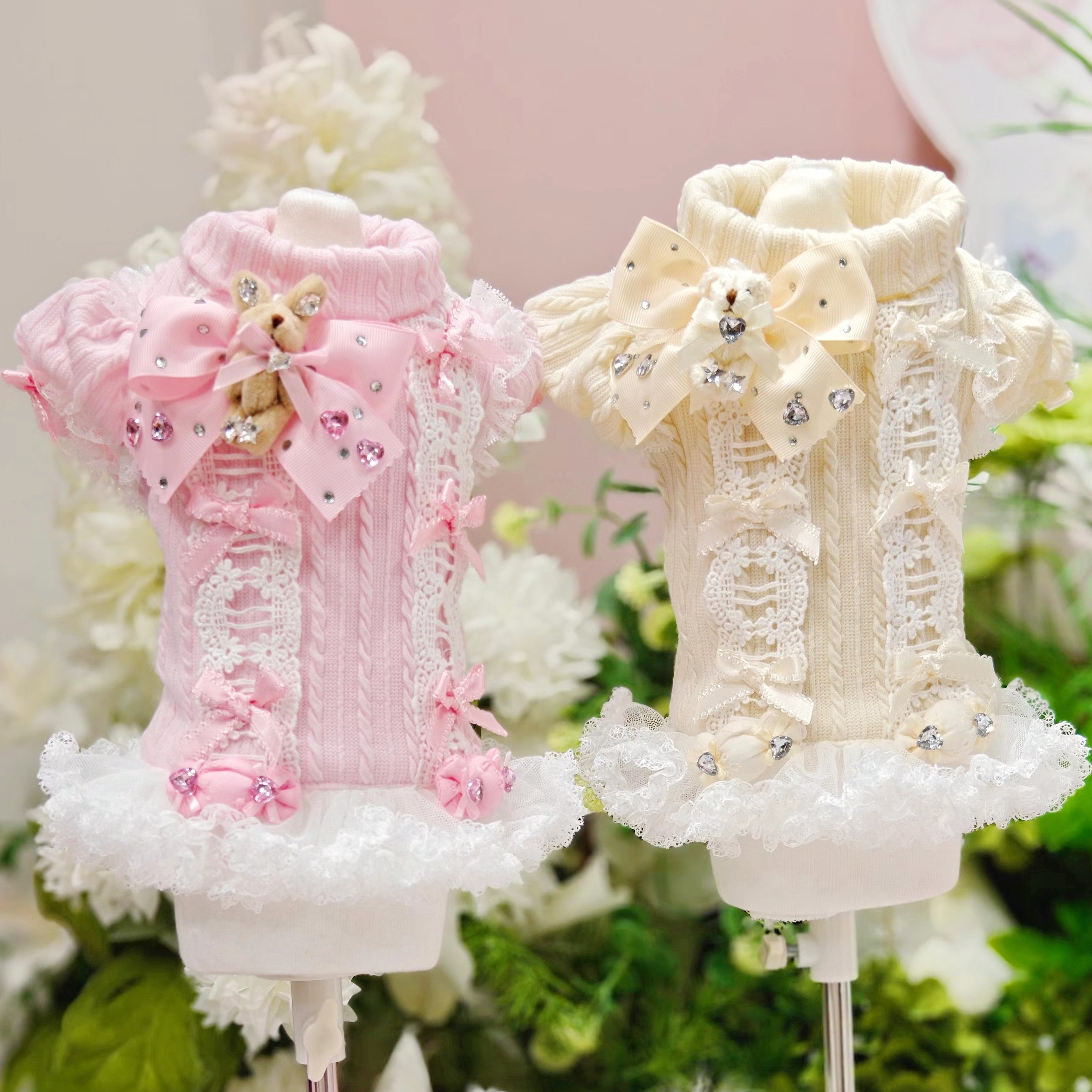 York's pet/约克派原创手工秋冬软糯毛衣家宠物居服两件套