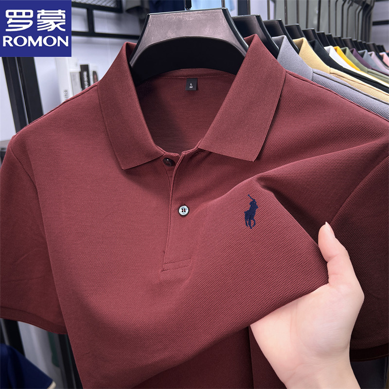 罗蒙正品夏季纯棉男士POLO衫美式休闲短袖全棉T恤小马标半袖上衣