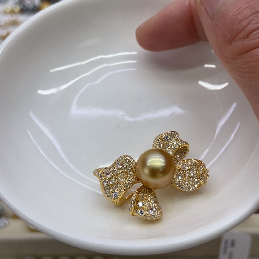 海水珍珠吊坠(不含链)银S925镶嵌