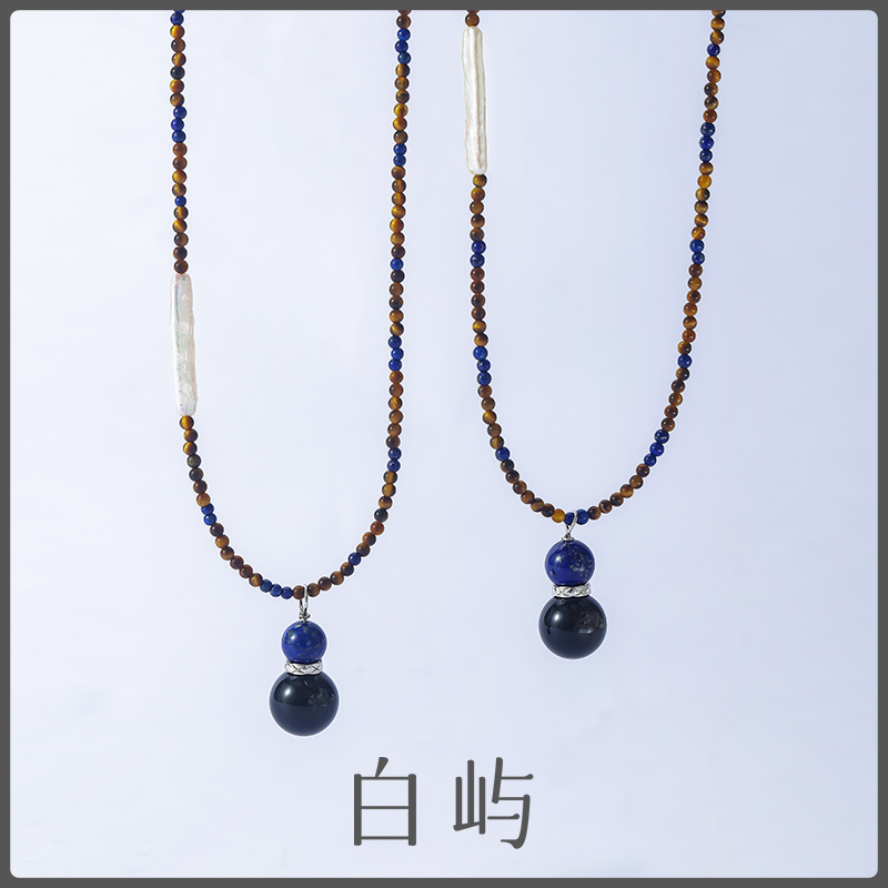 PN51天然淡水珍珠葫芦S925银吊坠项链7-12mm(多样性发一)