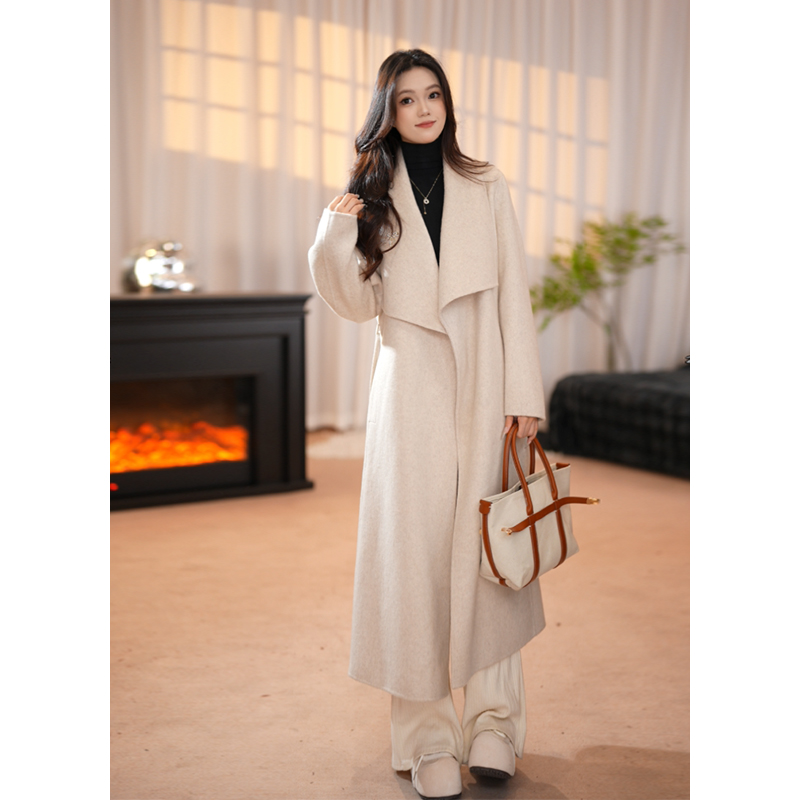 双面羊绒大衣女中长款2025新款秋冬高端气质小个子毛呢外套