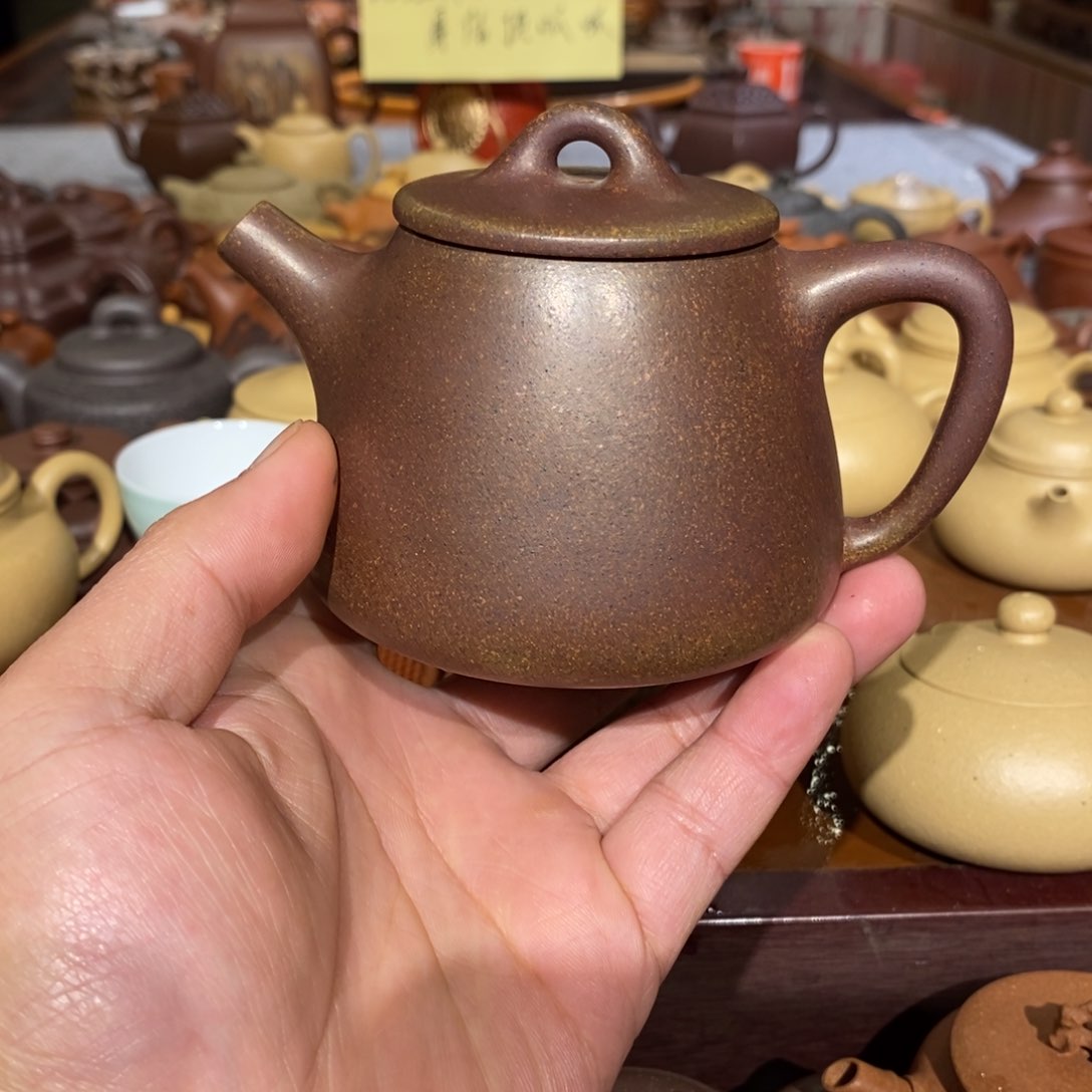 紫砂茶壶段泥柴烧窑变高石瓢240cc