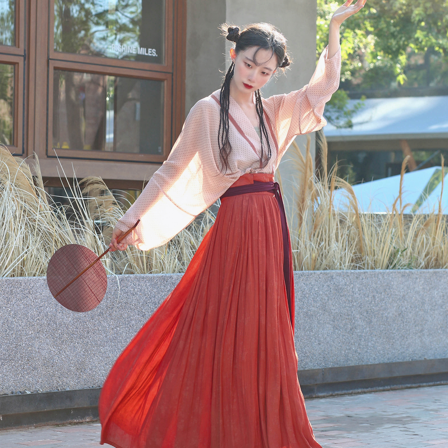 谜阿凰【无尽夏】宋制飞机袖短衫汉服上衣夏季清凉仿花罗褶裙国风