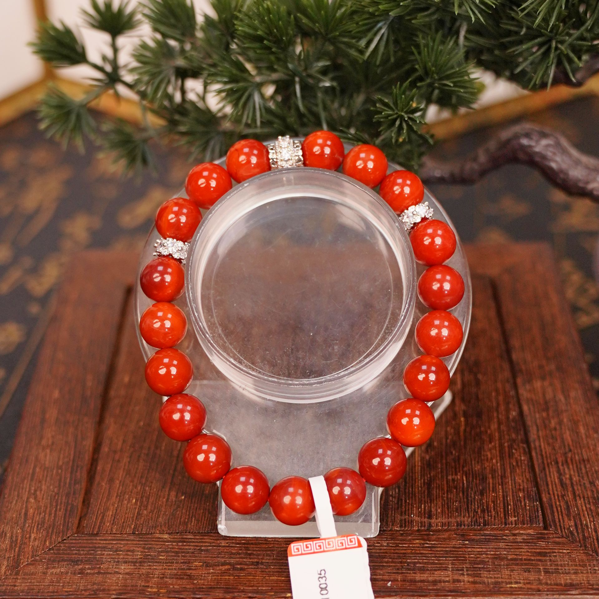 SNH10035南红 玛瑙 火焰纹 圆珠手串  10mm