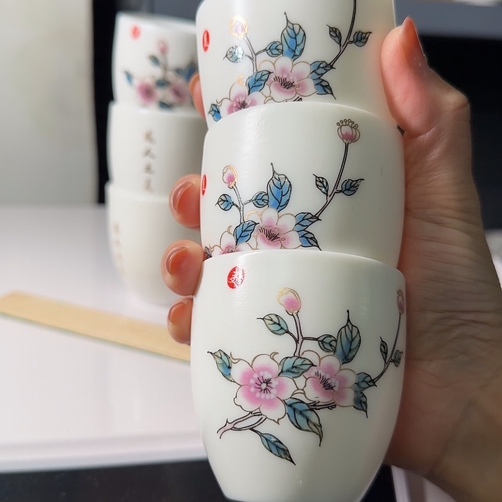 孤品专场羊脂玉大茶杯三个