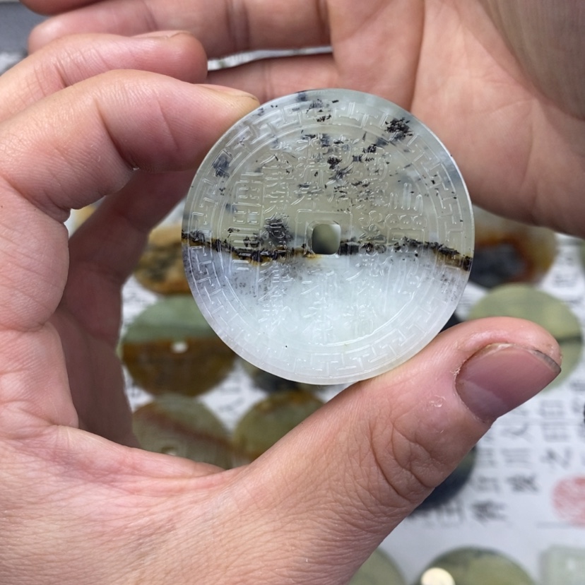 【闪购商品】岫玉颈饰未镶嵌岫玉山鬼花钱吊坠