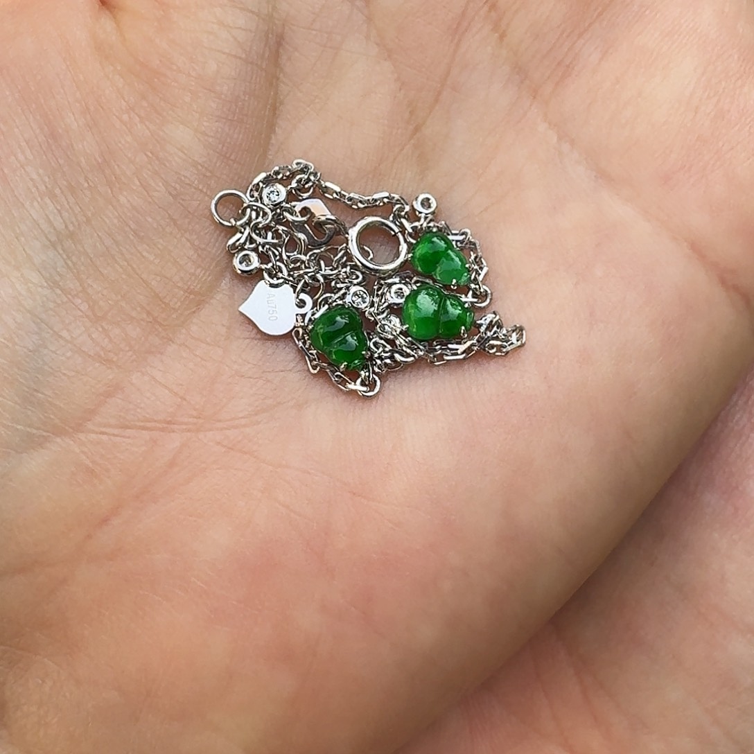 翡翠颈饰18K金镶嵌手链