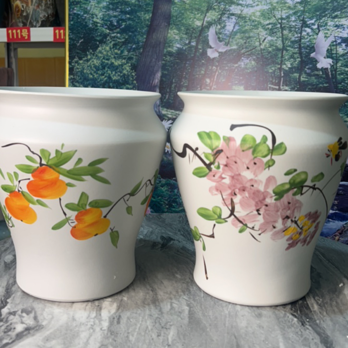 景德镇透大口径花盆适合多肉老桩三角梅绿植家用口径20高24自选1