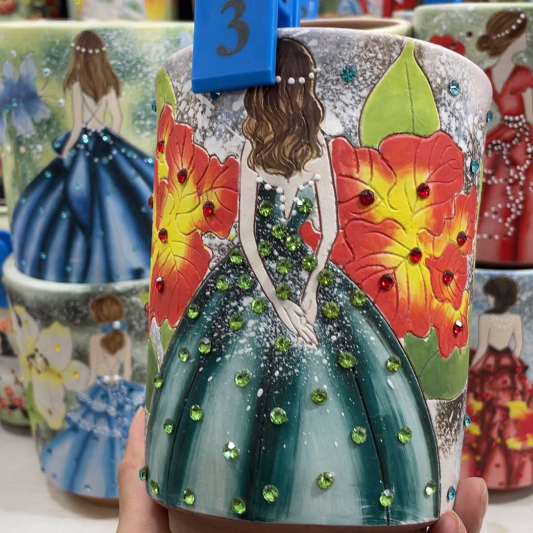 红陶美背特价微瑕花盆