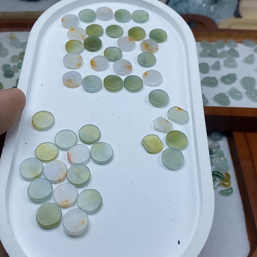 翡翠未镶嵌戒指桂花圆牌任挑