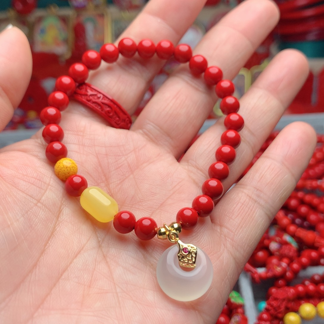 天然辰砂工艺品朱砂手串