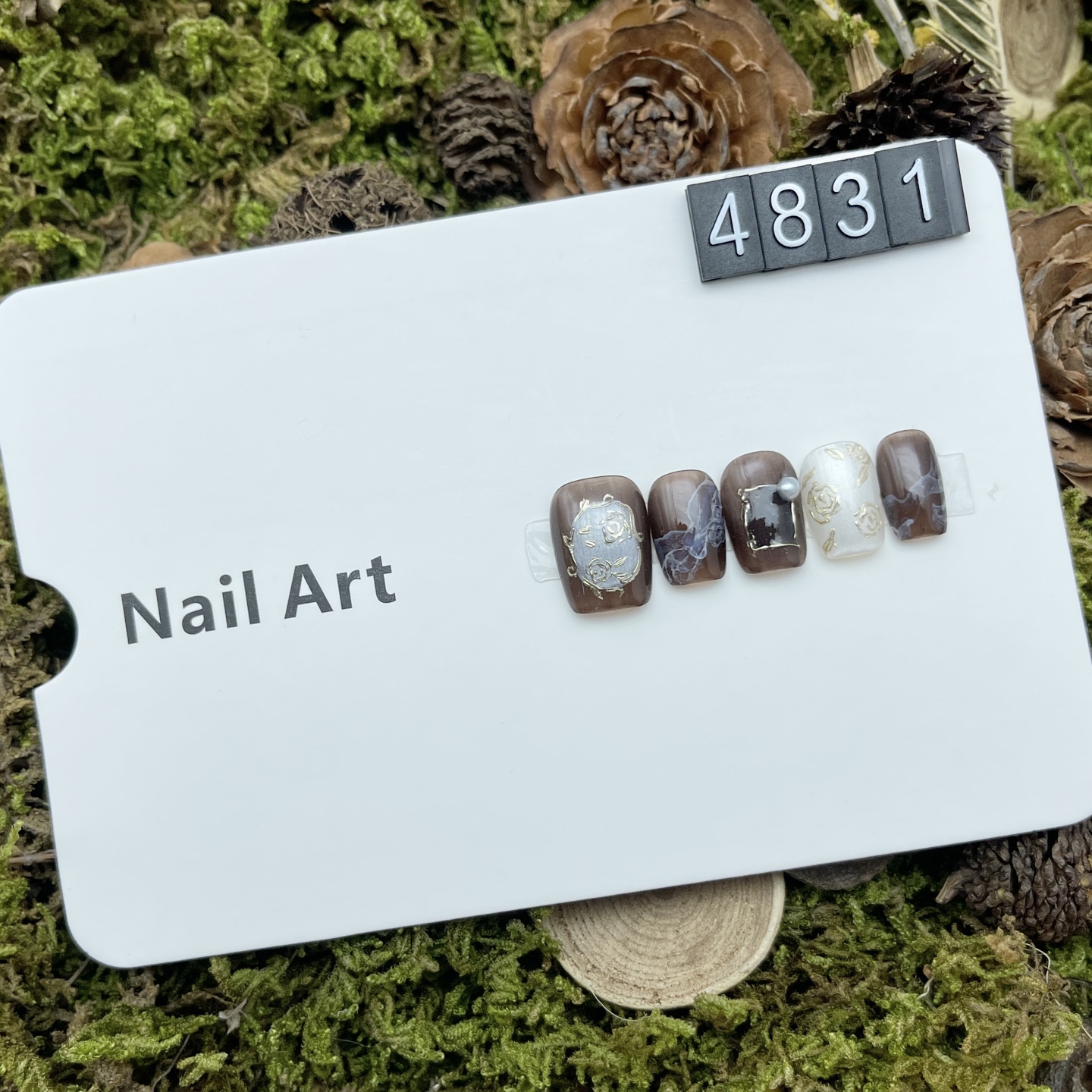 4831高级感纯手工定制极光猫眼夏季款式穿戴甲短甲豆豆甲短方孕妇