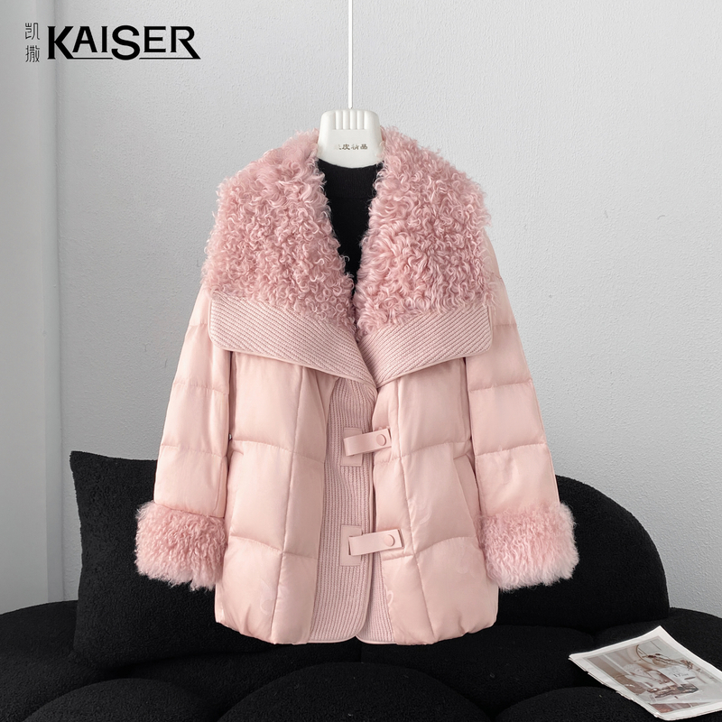 KAISER/凯撒【榕榕专属】4Y2637冬款极简风时尚潮流领中长款外套