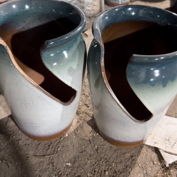 红陶瑕疵13-21两个