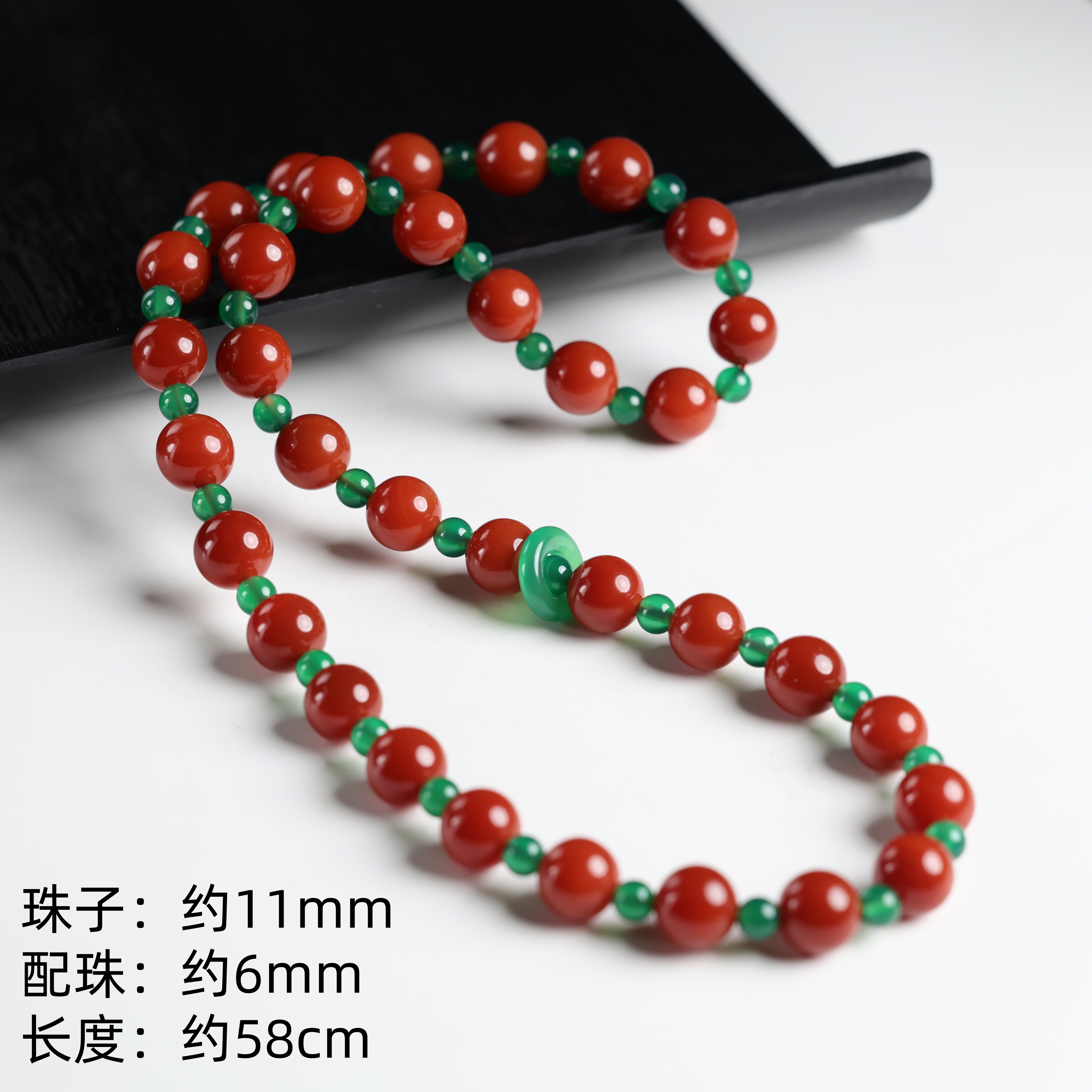 "圣诞"原创设计精品玛瑙11mm+项链