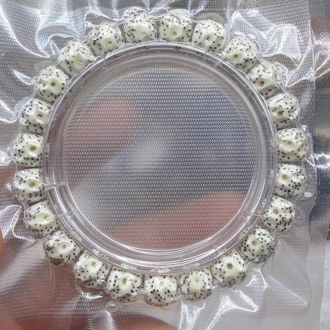 星月菩提手串7卓越原脂白星月菩提单圈无相10