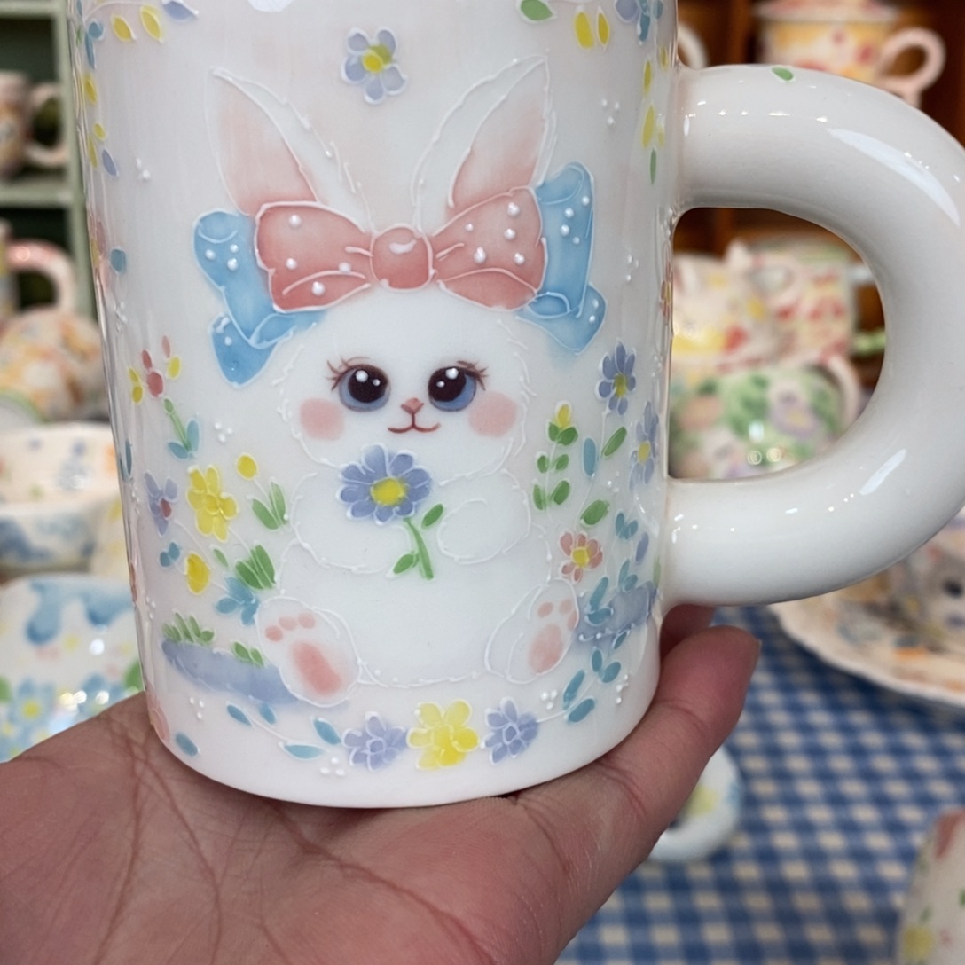 瓷片兔子马克杯微瑕福利