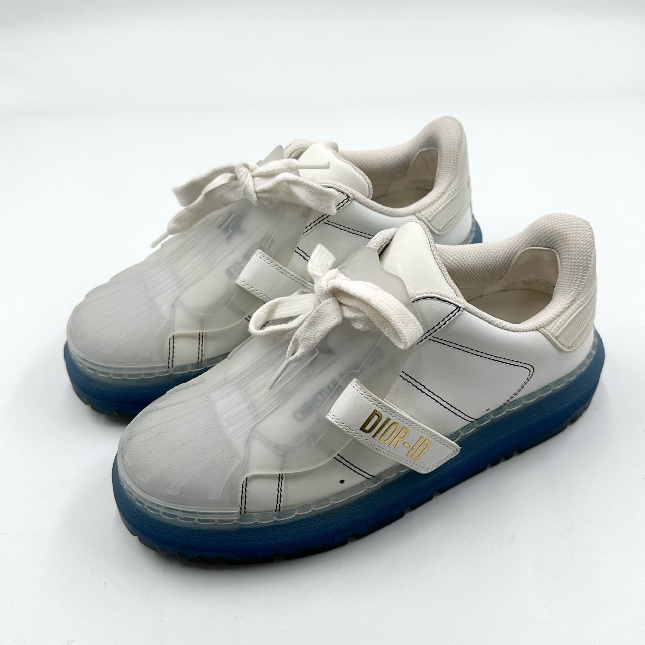 Dior/迪奥/35码/蓝底水晶透明贝壳头板鞋/95新/如图/编码06536