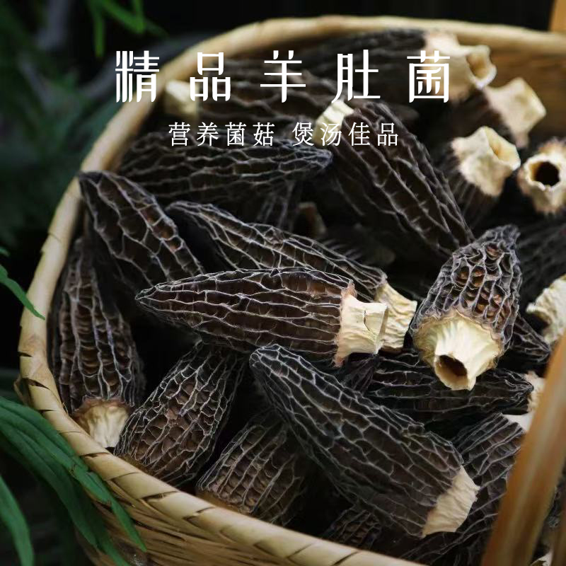 羊肚菌产地直销山货直播25年精品头茬干货云南煲汤蘑菇干货菌菇