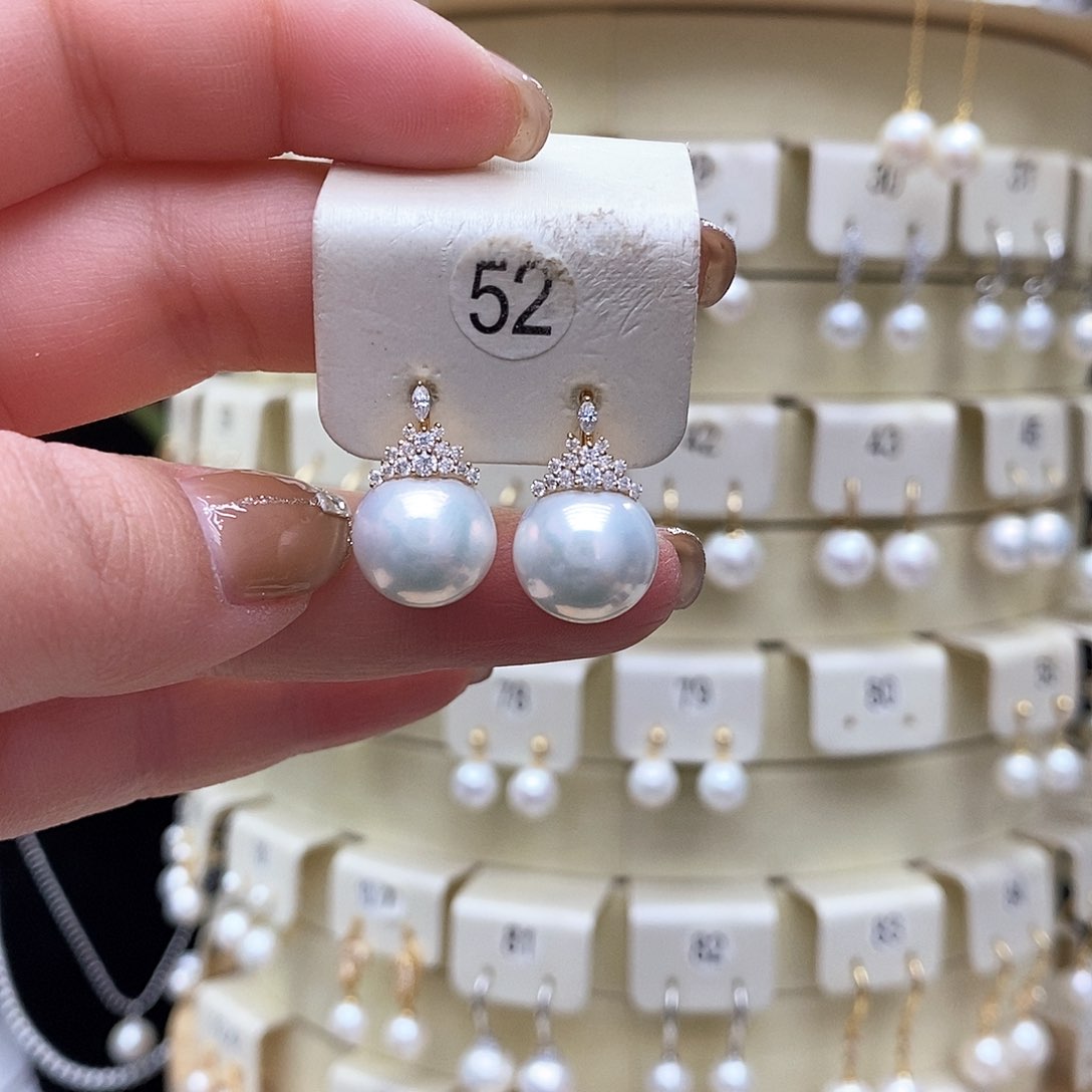 淡水珍珠耳饰18K金镶嵌