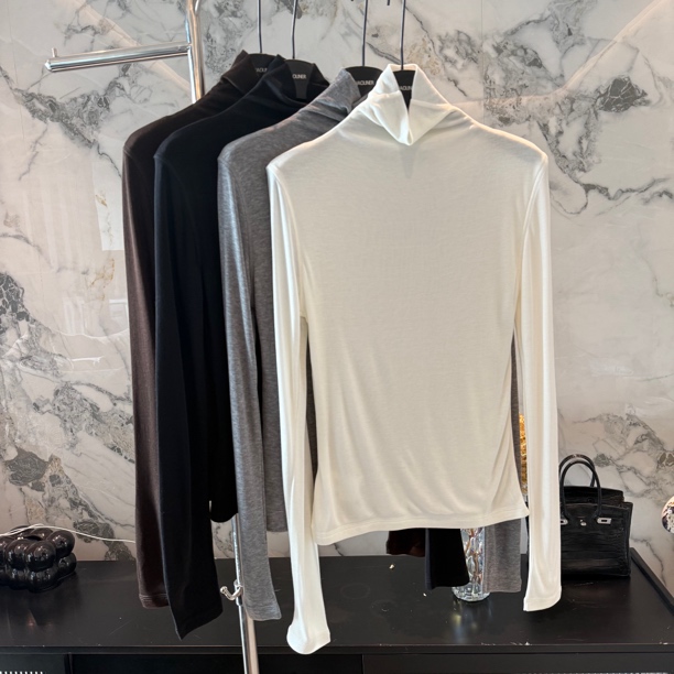 赵灵儿高领天丝打底衫秋冬时尚修身显瘦长袖内搭上衣