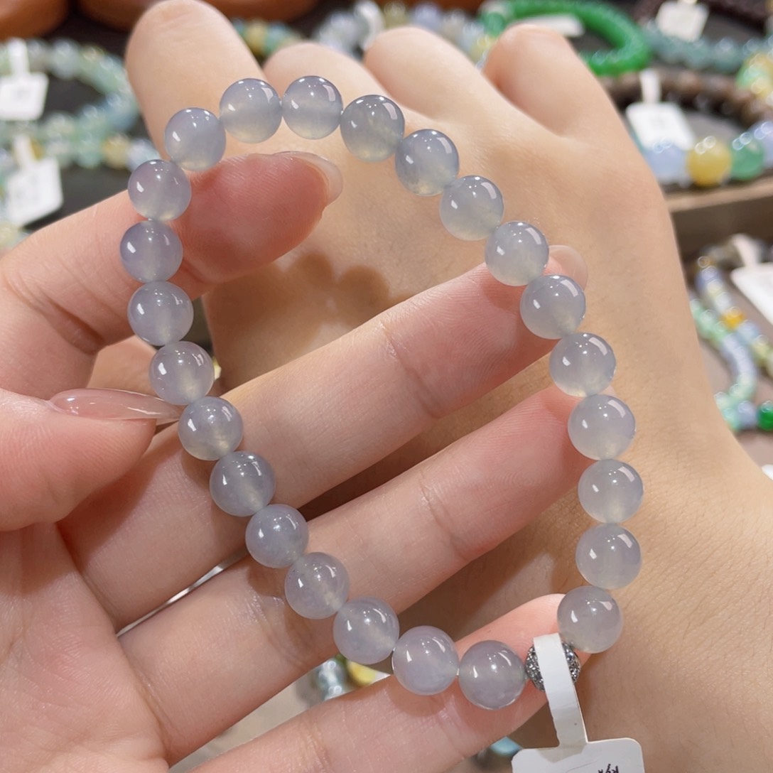 未镶嵌手链翡翠卡7.6黑冰