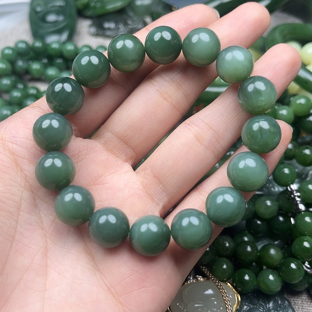 和田玉（碧玉）未镶嵌手串
