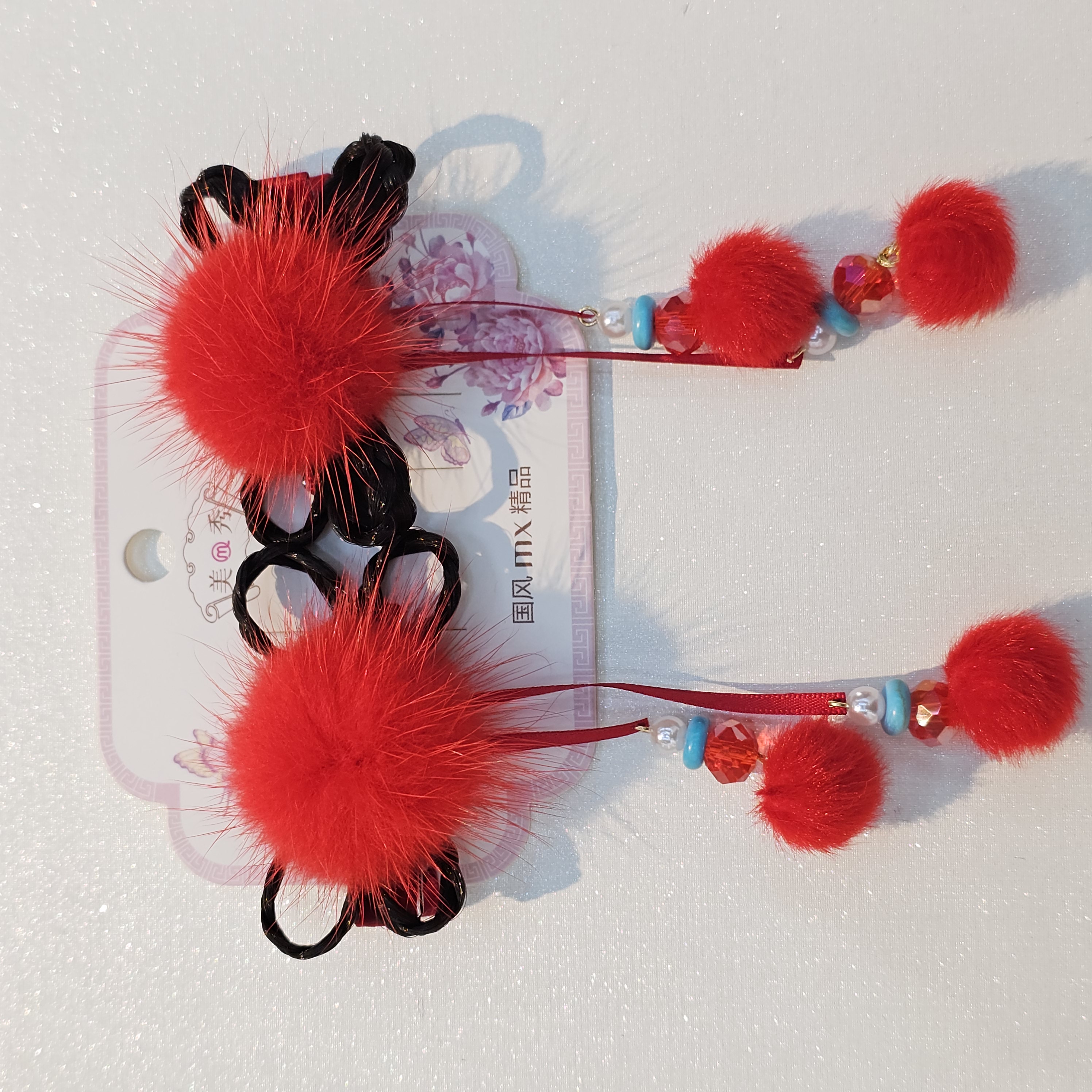 GF【MX-22218】国风精美压夹对夹儿童发圈可爱配饰发绳儿童发绳