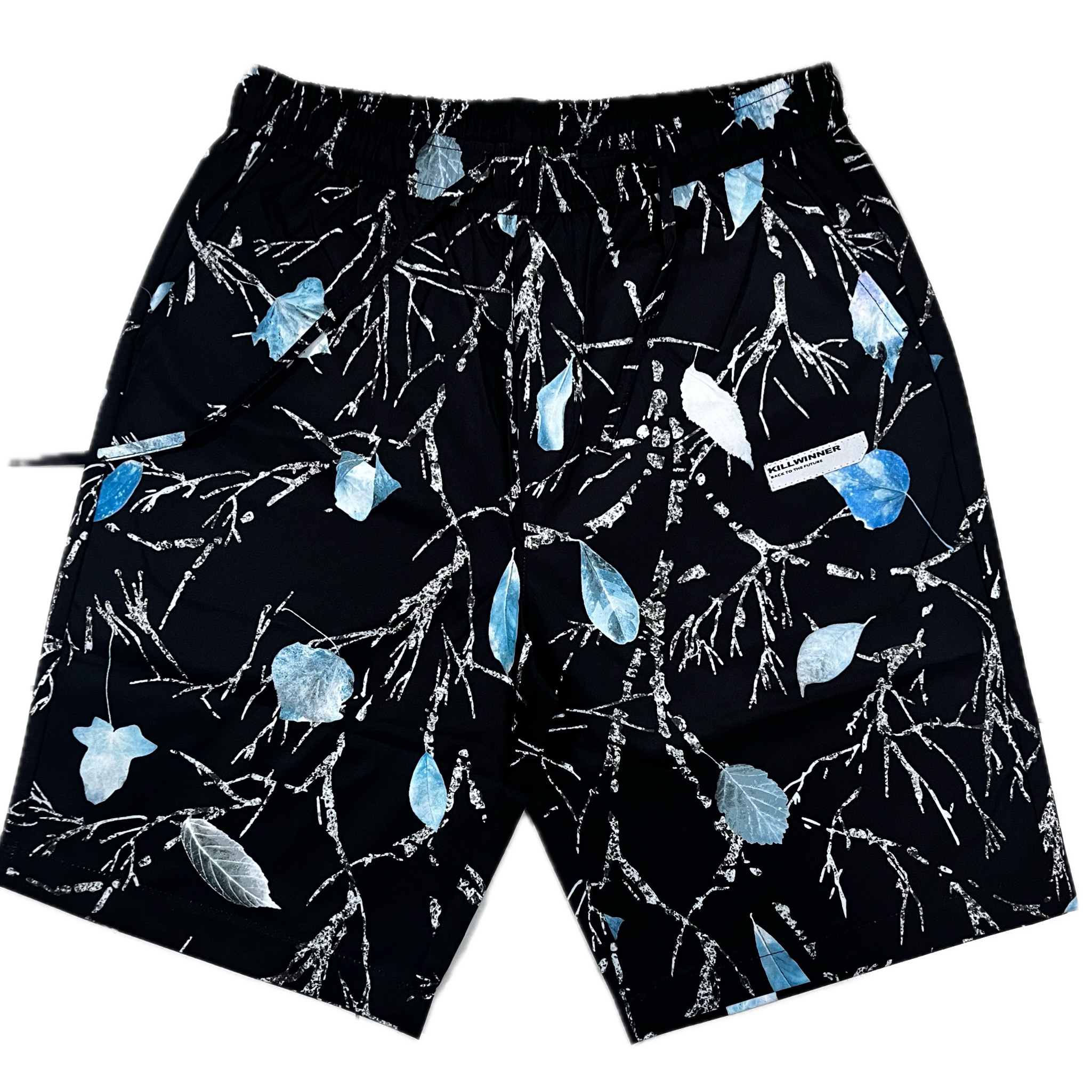 满印树叶薄款五分裤外穿休闲运动中裤百搭沙滩裤时尚潮流速干137