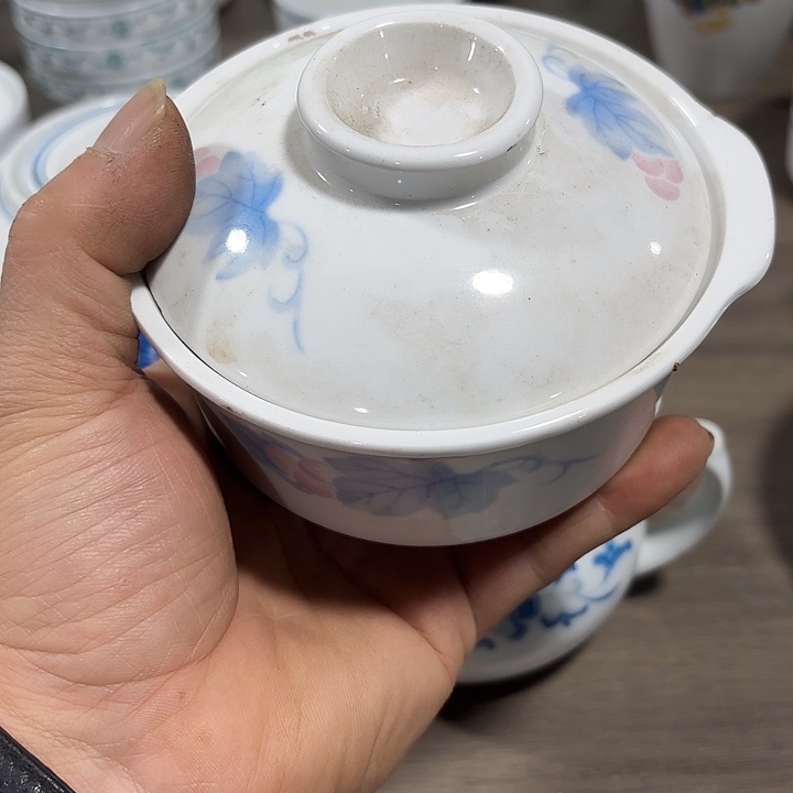 陶200毫升小炖肠，葡萄花微瑕