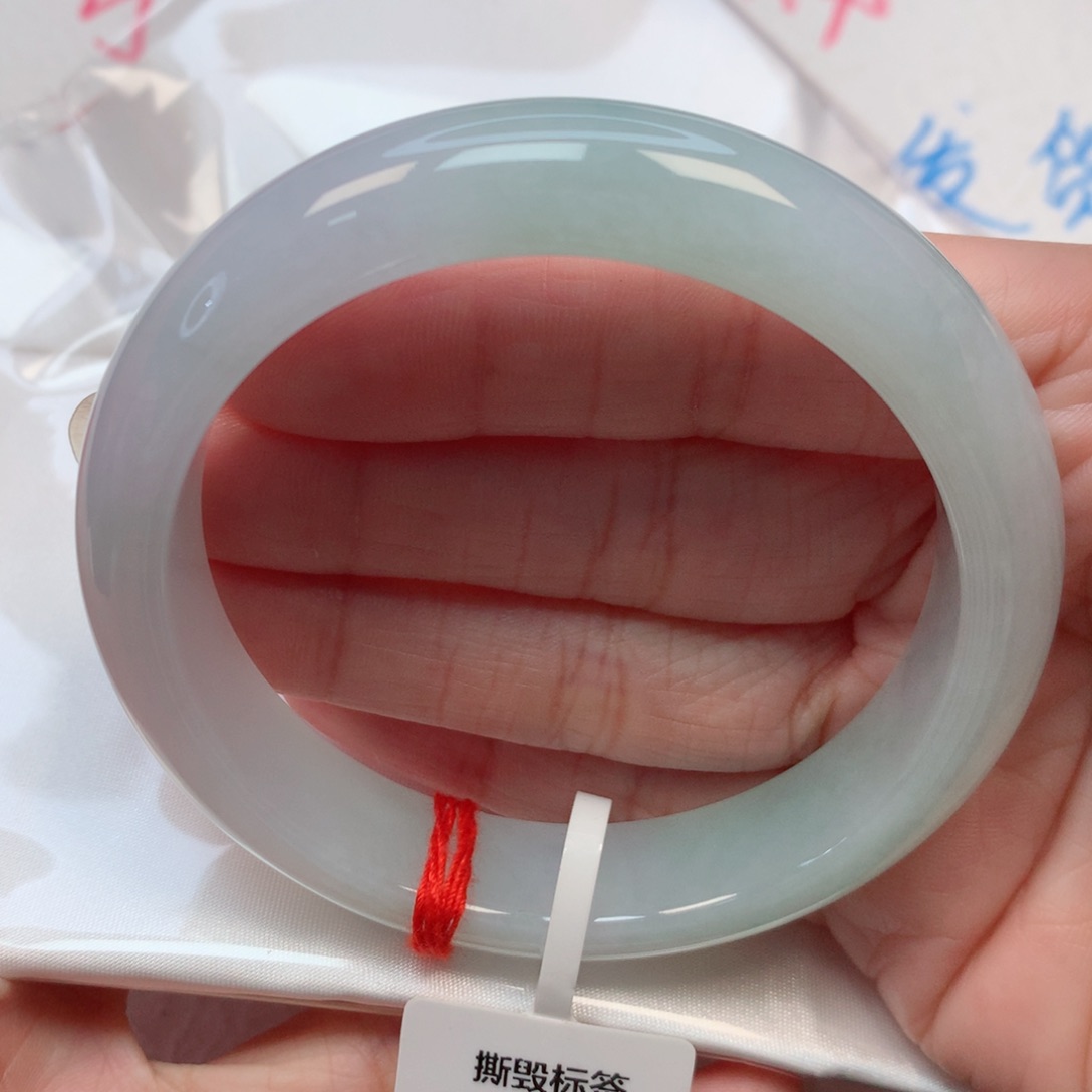 翡翠手镯未镶嵌58.9圈 完整度高 高性价比