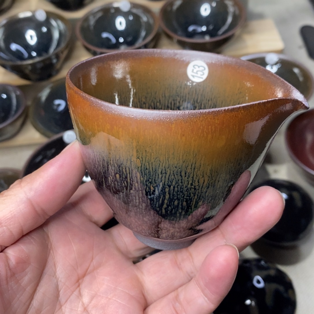 茶盏原矿草木灰建盏公道杯野兔毫