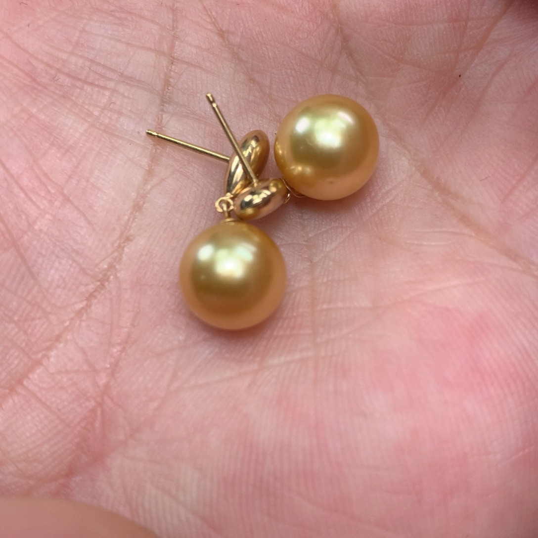 海水珍珠耳饰18K金镶嵌