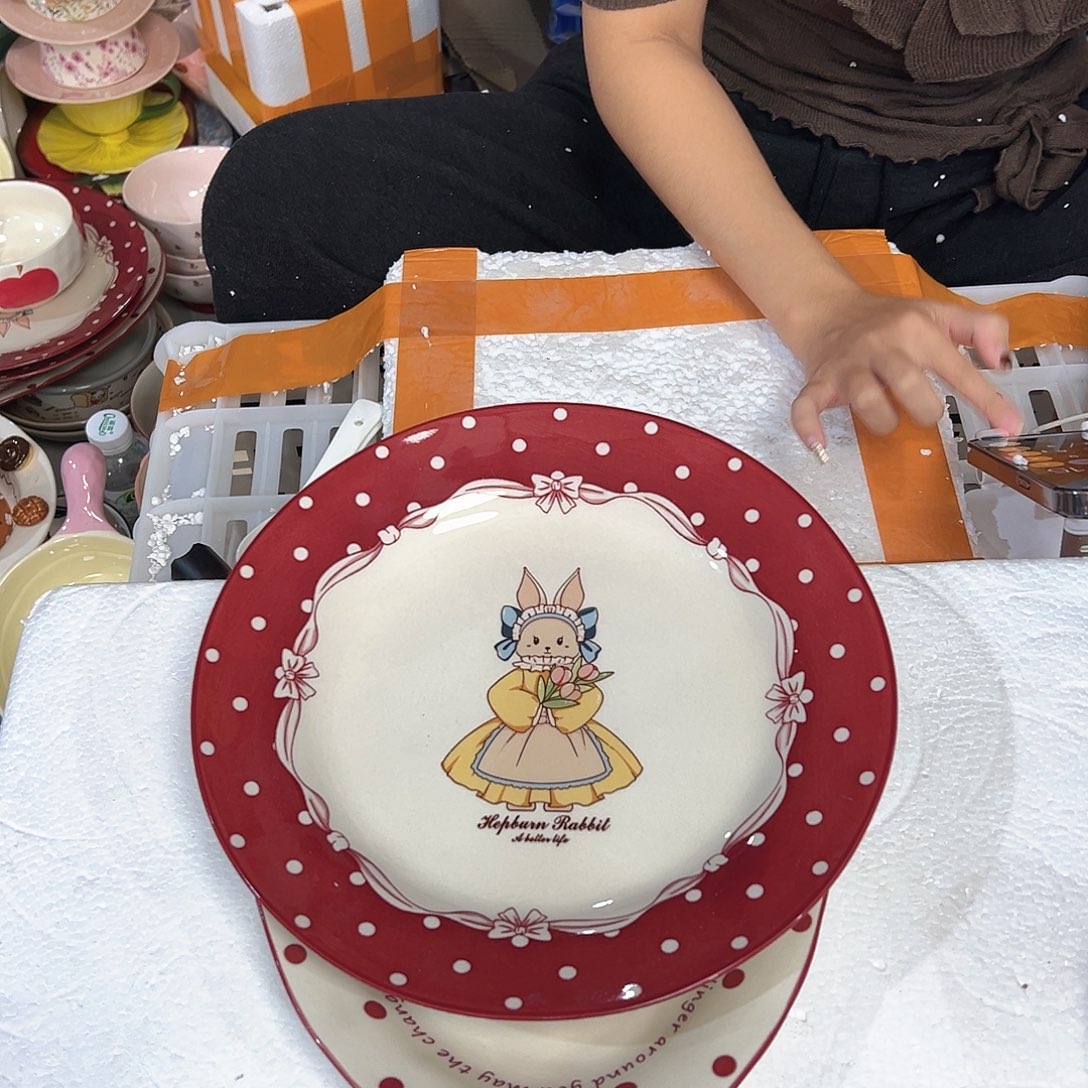 摆件潮州陶瓷工厂微瑕10寸加鱼盘