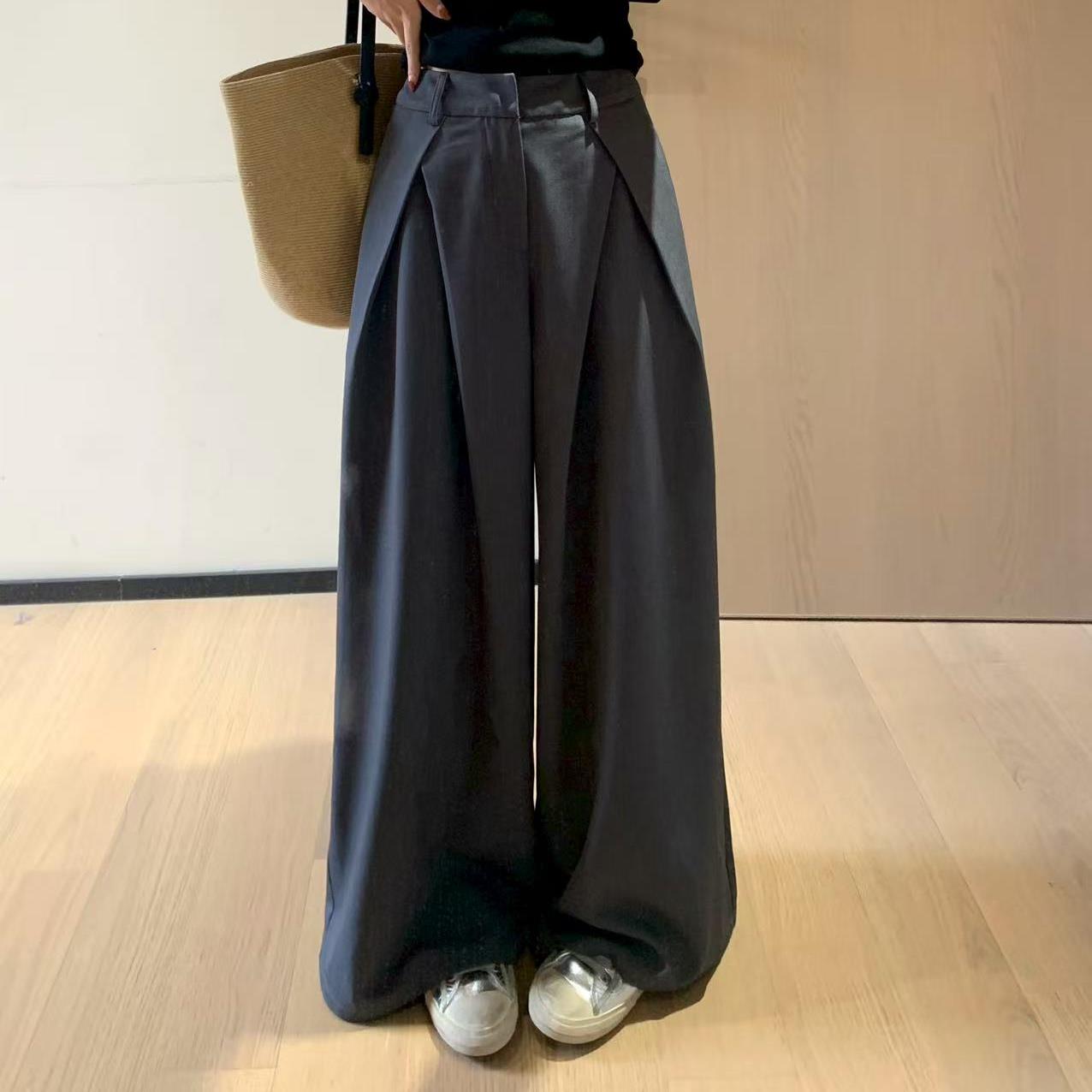 韩11显瘦压褶百搭女装长裤西装休闲长裤31486