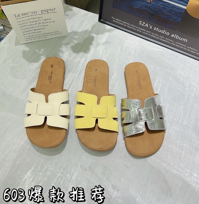 女经典露趾平底拖鞋603童鞋