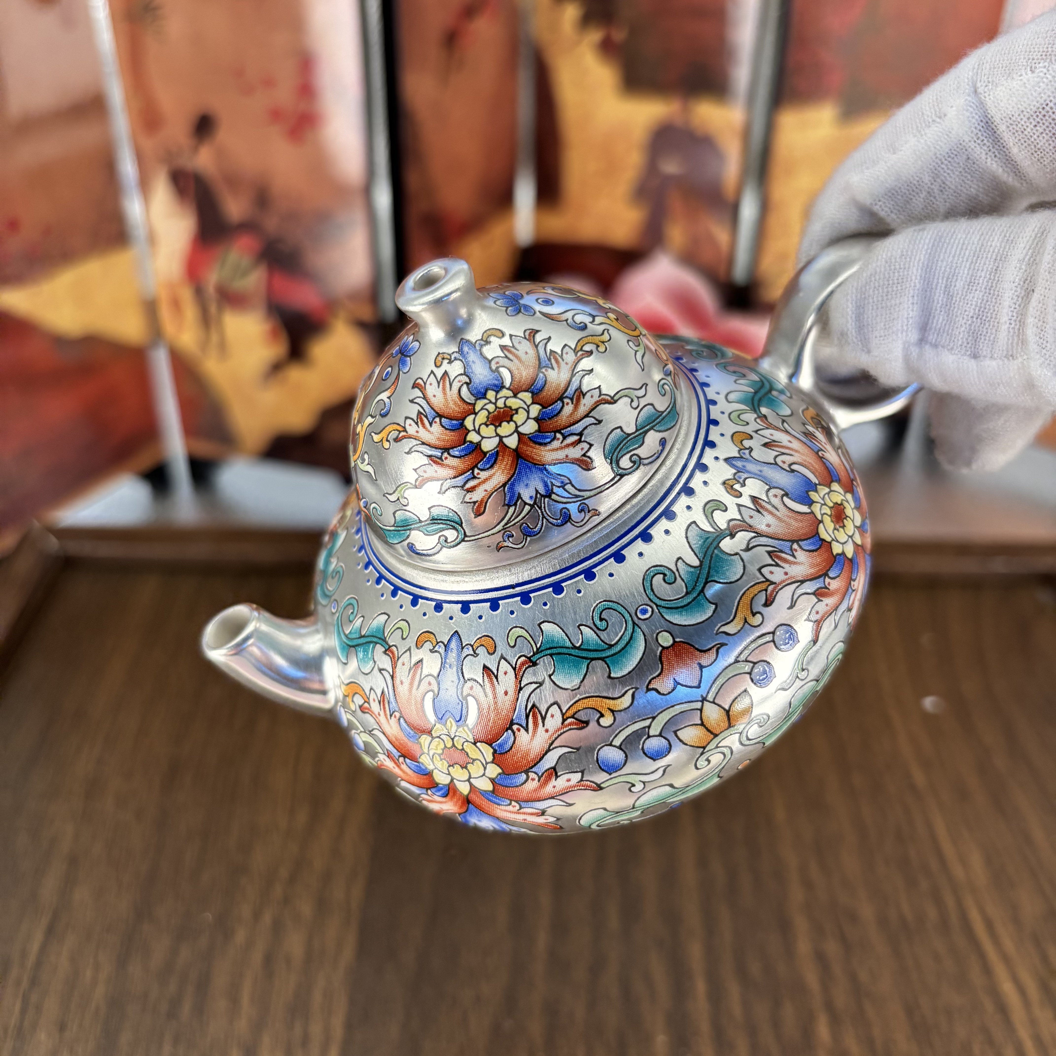 宝相斗彩扁腹壶-3153