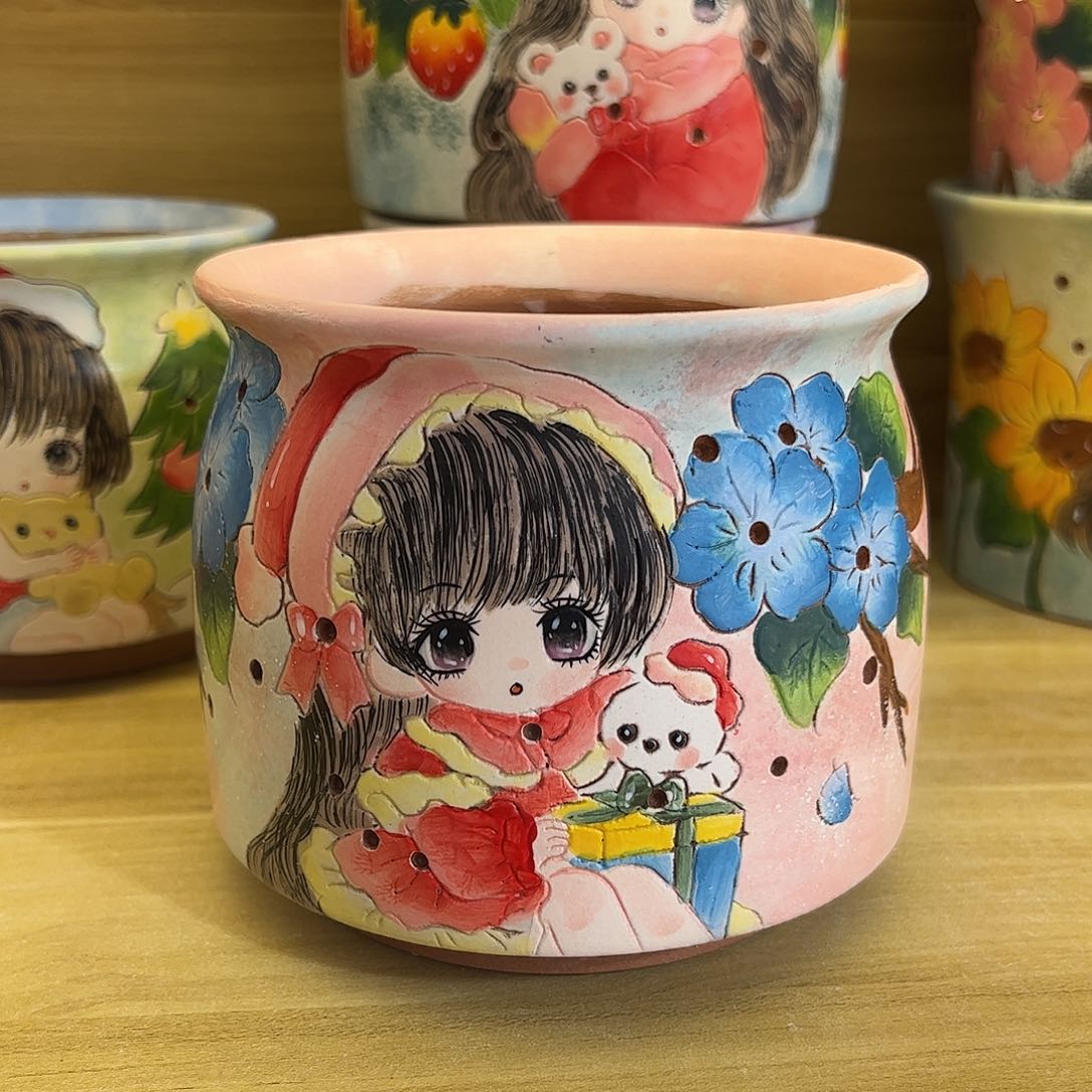 景德镇陶瓷花盆口12高10.5景德镇陶瓷花盆