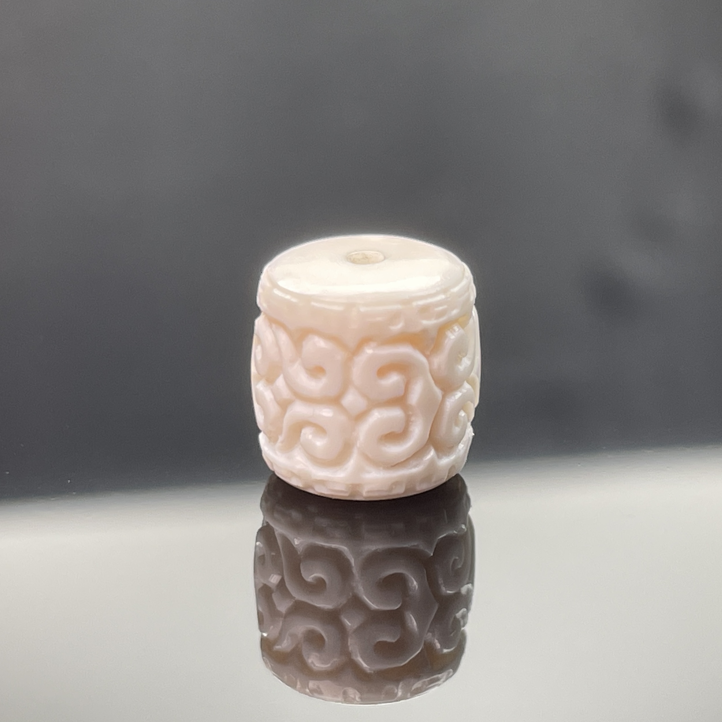 猛犸精工雕刻如意回纹桶珠尺寸9mm左右可配顶珠配珠腰珠文玩菩提