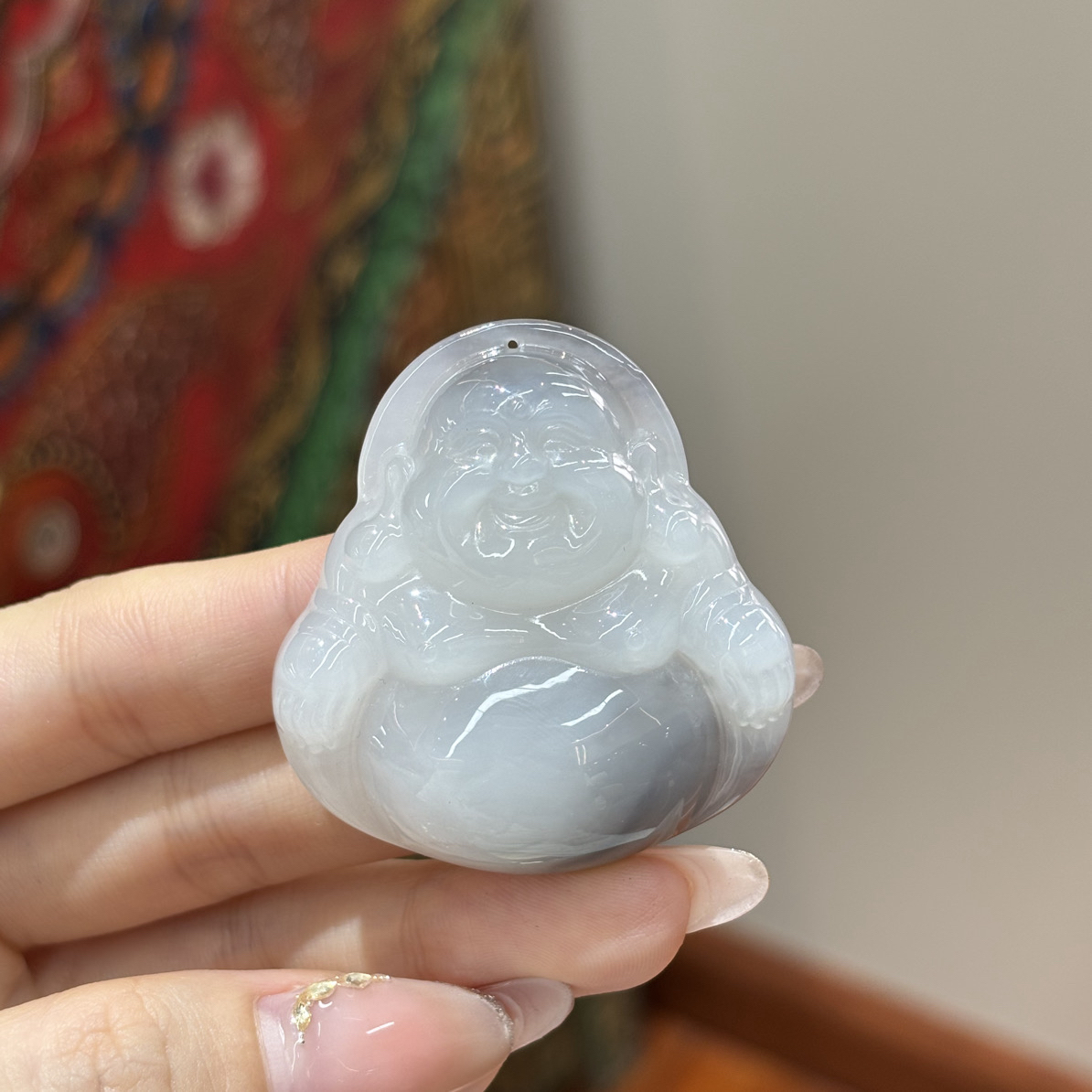 090547wmd和田玉青海料烟紫佛公约47*45*12