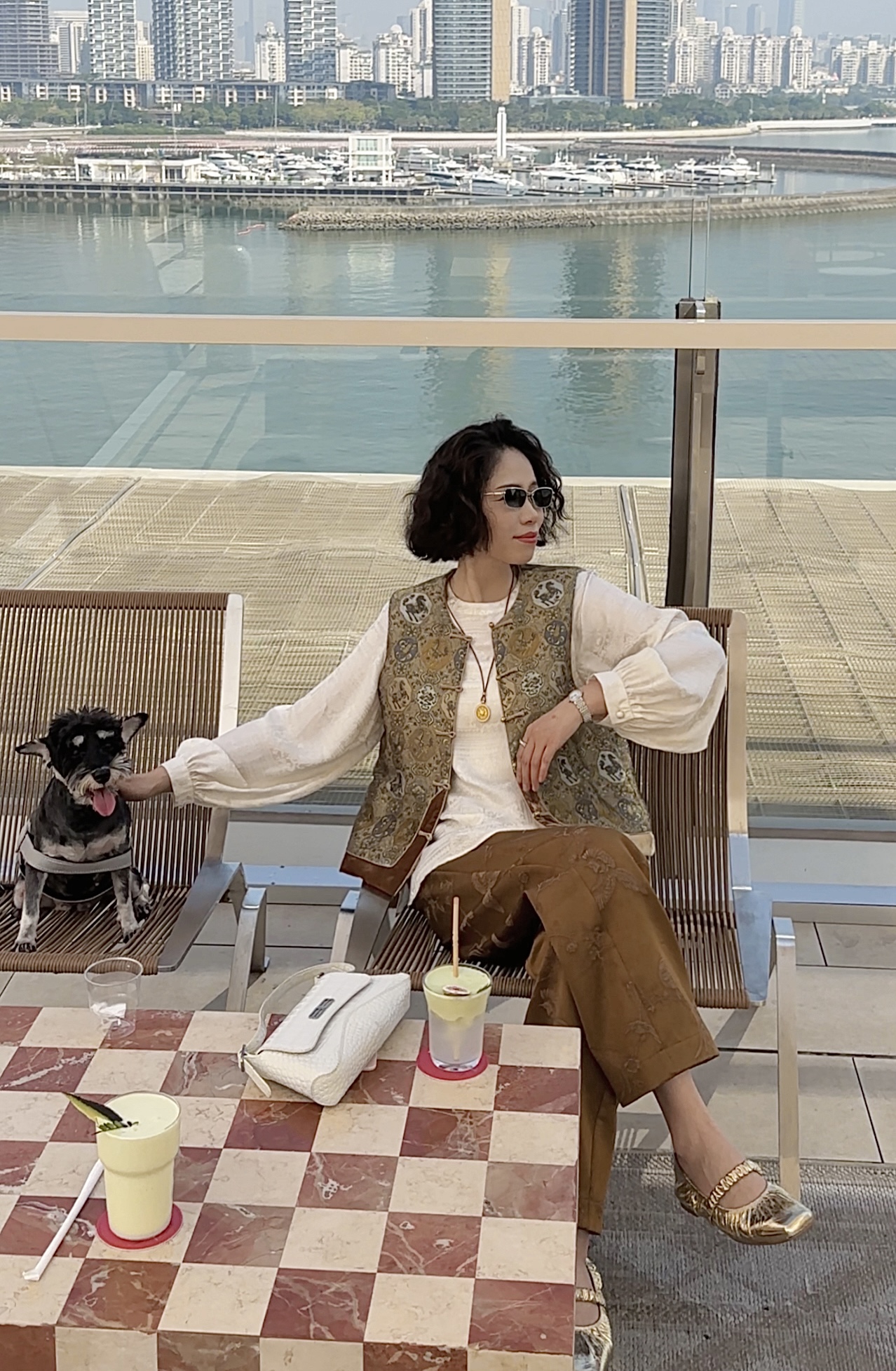 【深圳罗依】时尚新春桑蚕丝宋锦棉马甲休闲百搭宽松拼接女洋气圆领