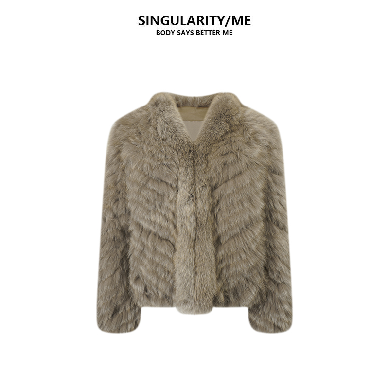 Singularity Me 12A 2507 蓬松毛感狐狸毛琥珀流光皮草毛毛外套