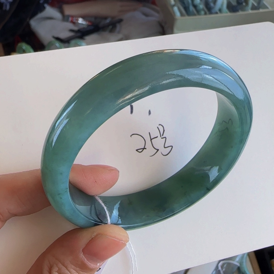 翡翠手镯未镶嵌老坑57圈老蓝水