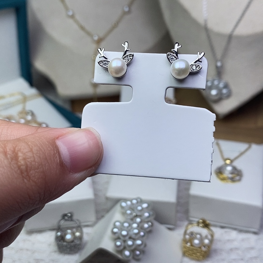 耳饰淡水珍珠银S925镶嵌