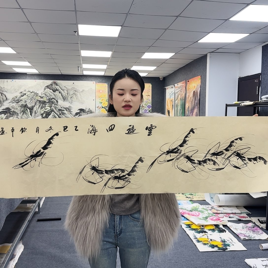 国画作品小姐姐放漏中