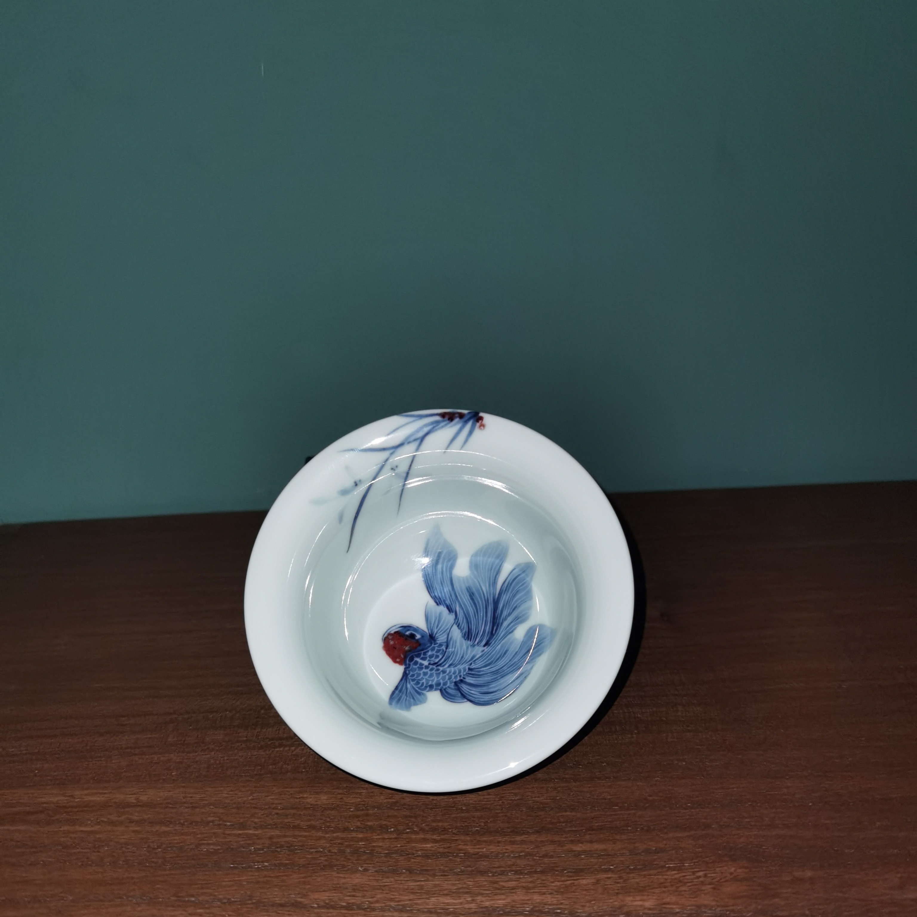 晓月庐（林月红）︱兰花金鱼纹压手杯