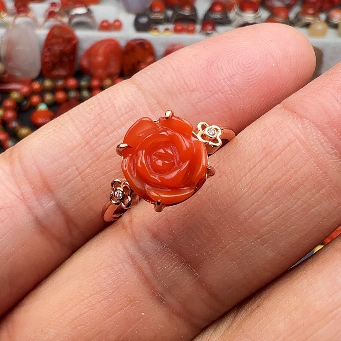 南红玛瑙戒指未镶嵌