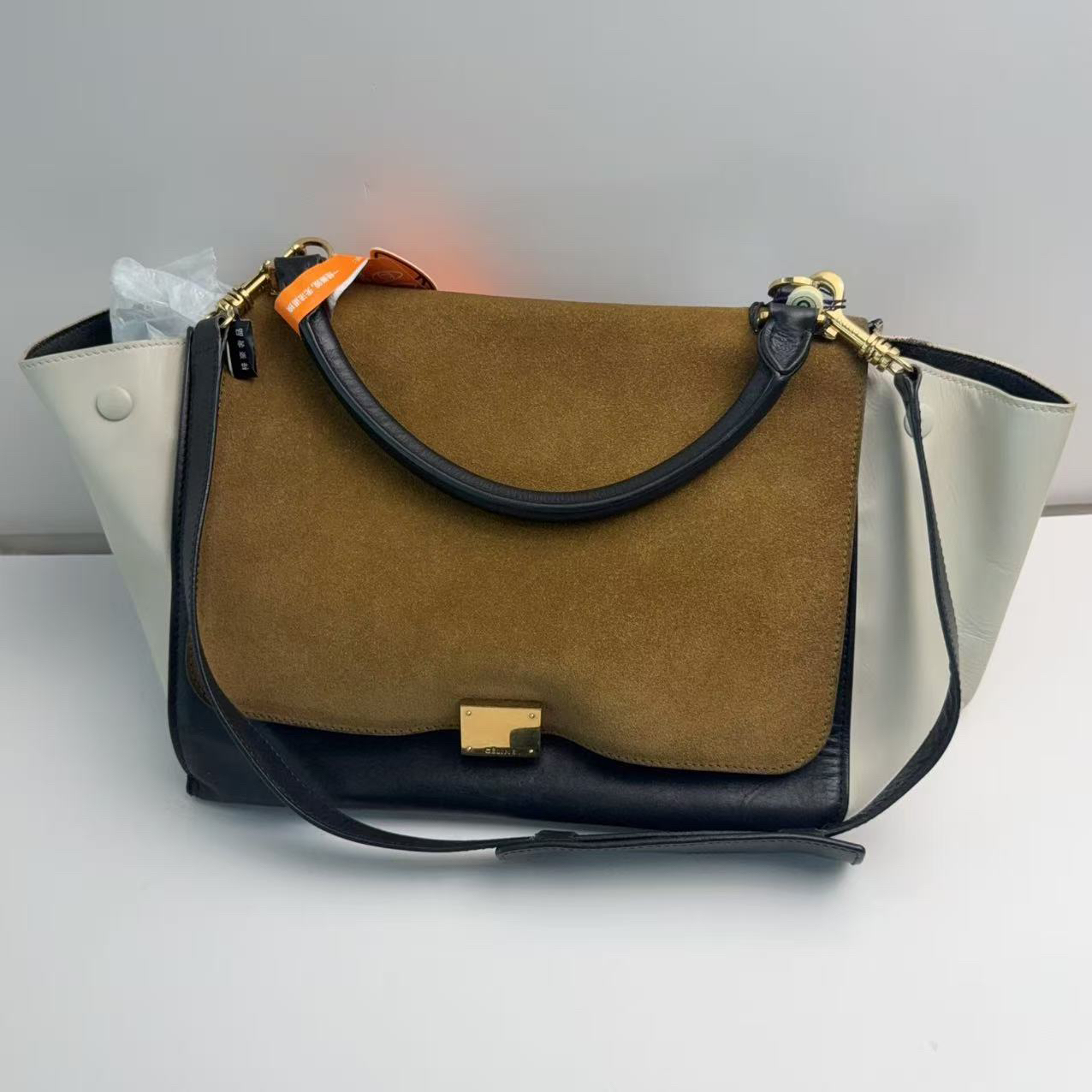 95新 Celine/思琳 思琳拼色秋千手提包